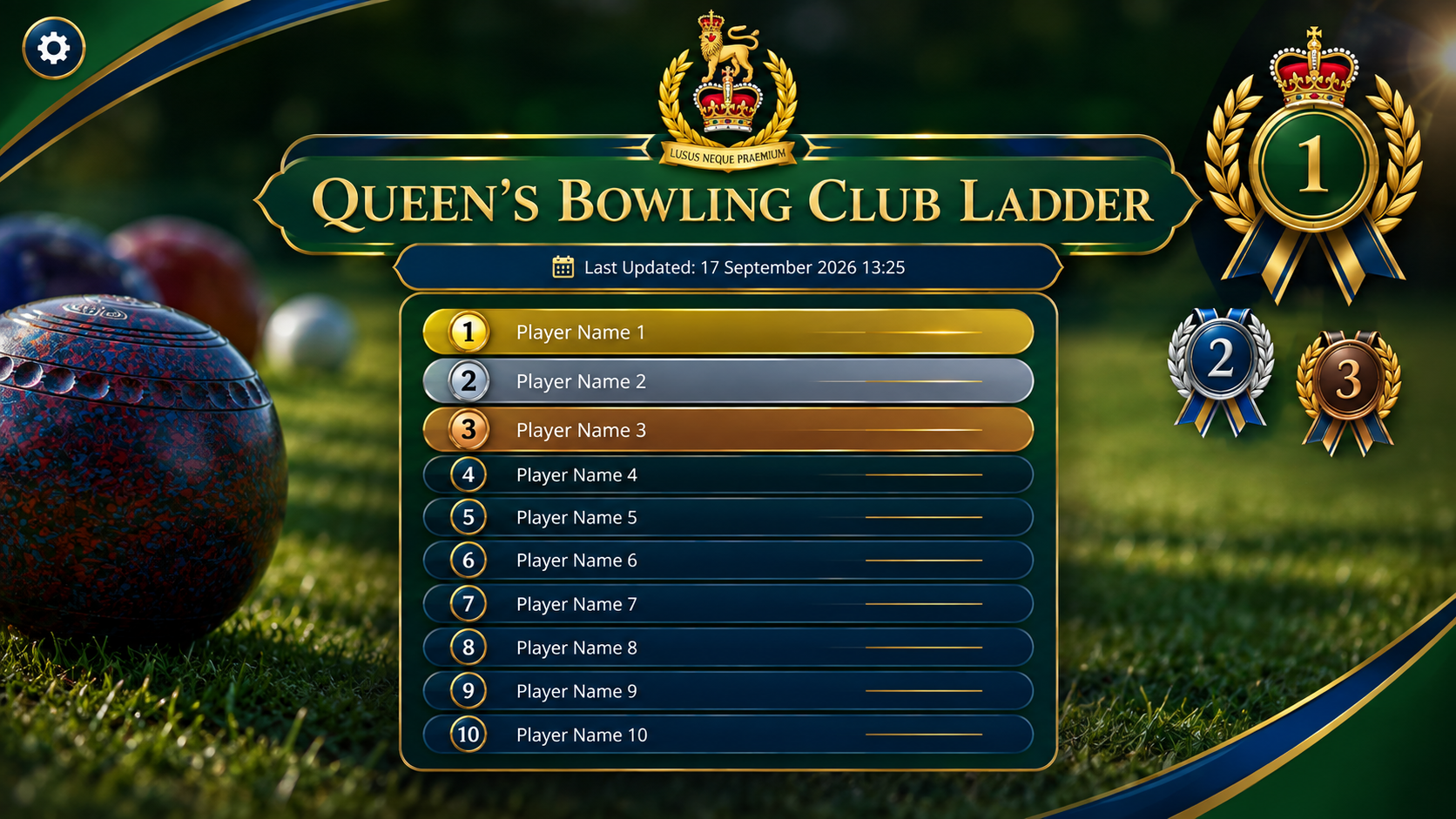 Queen's Bowling Club Ladder